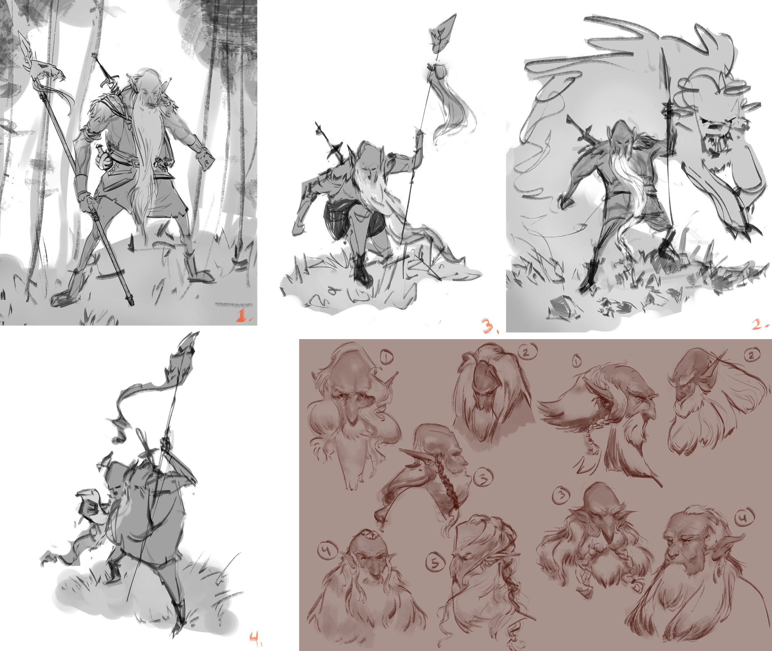 beginning stages of a dungeons and dragons barbarian character design