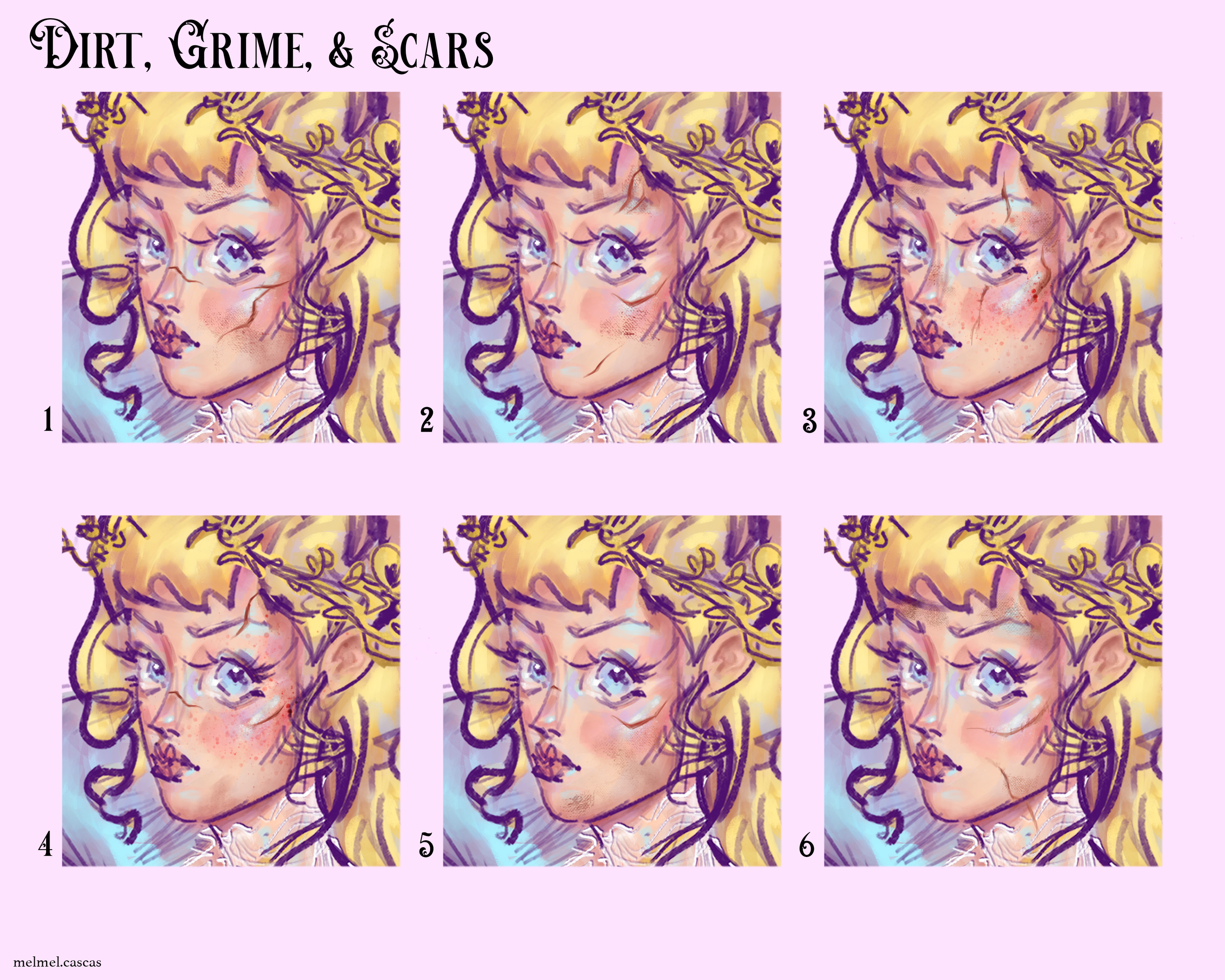 options for dirt grime and scars for the design