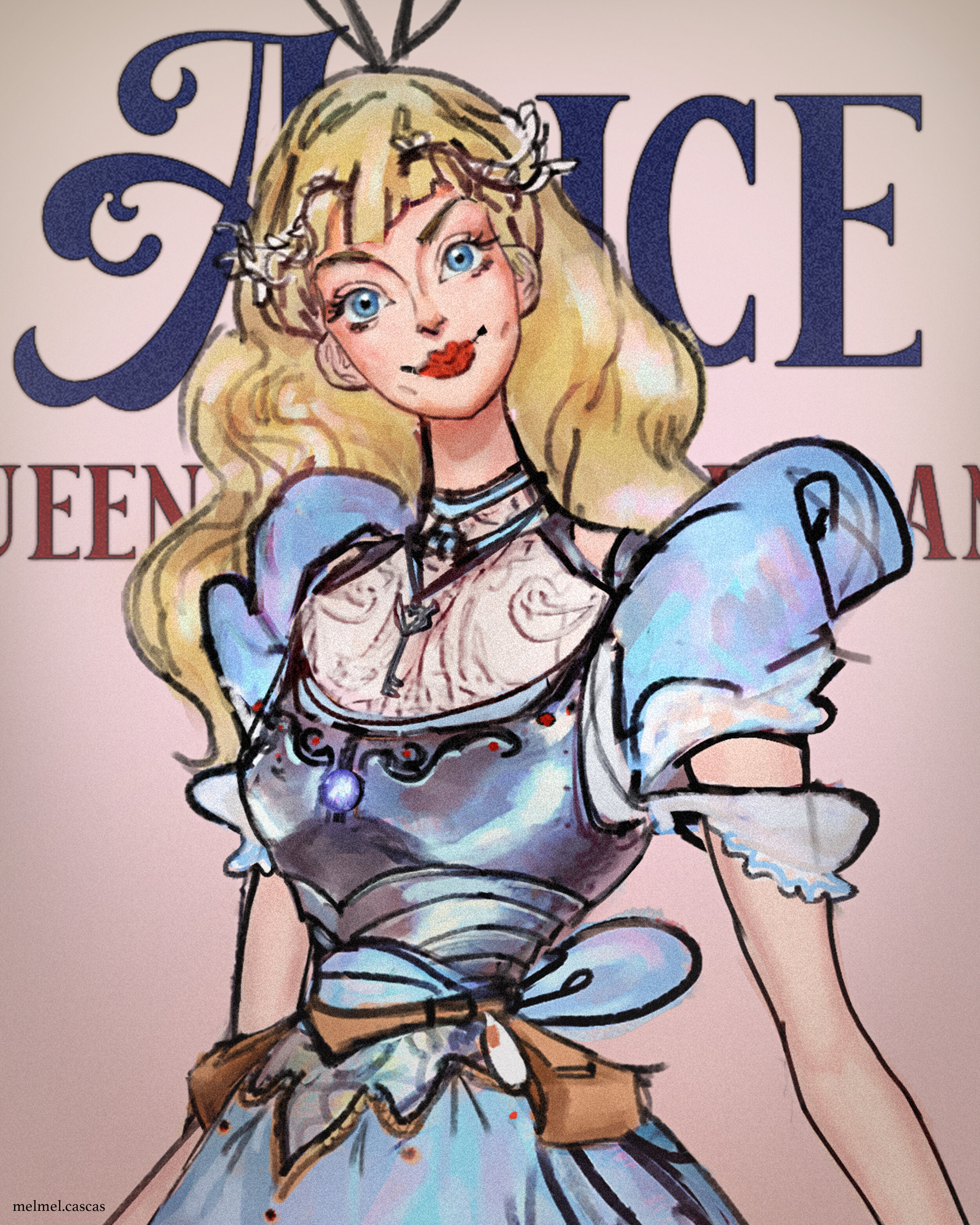 close up of alice with smile