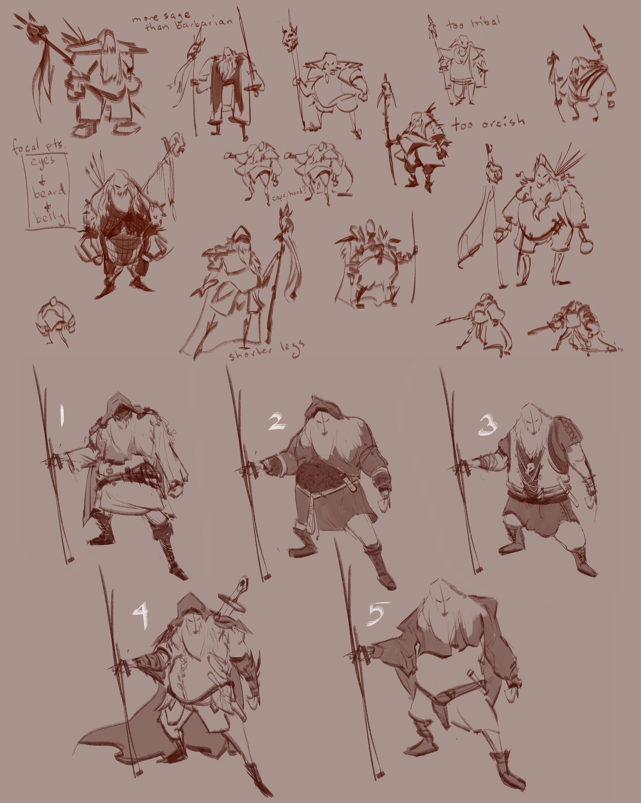 sketches of clothing options for brocc