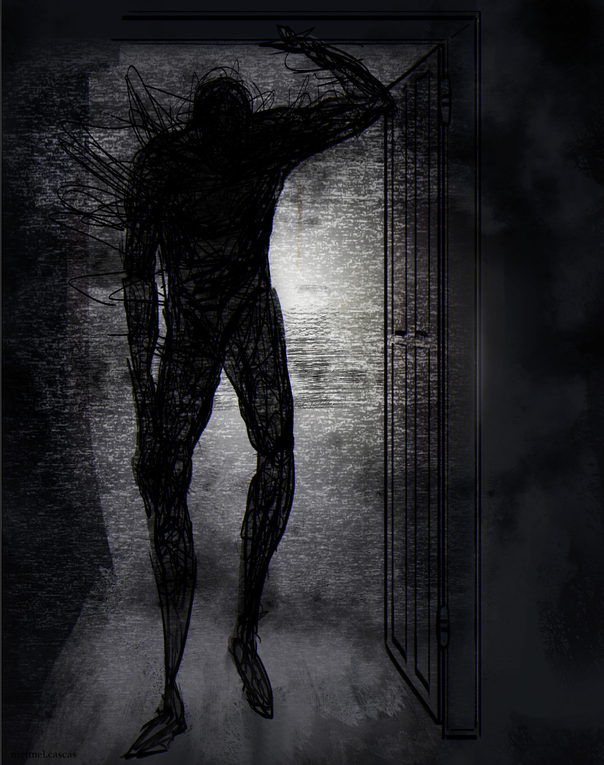 sleep paralysis monster in doorway