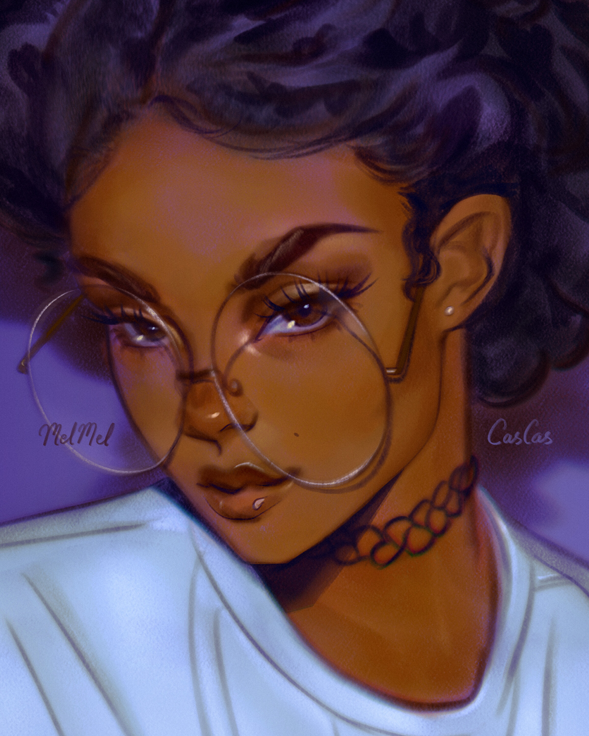 illustration of a black woman with glasses