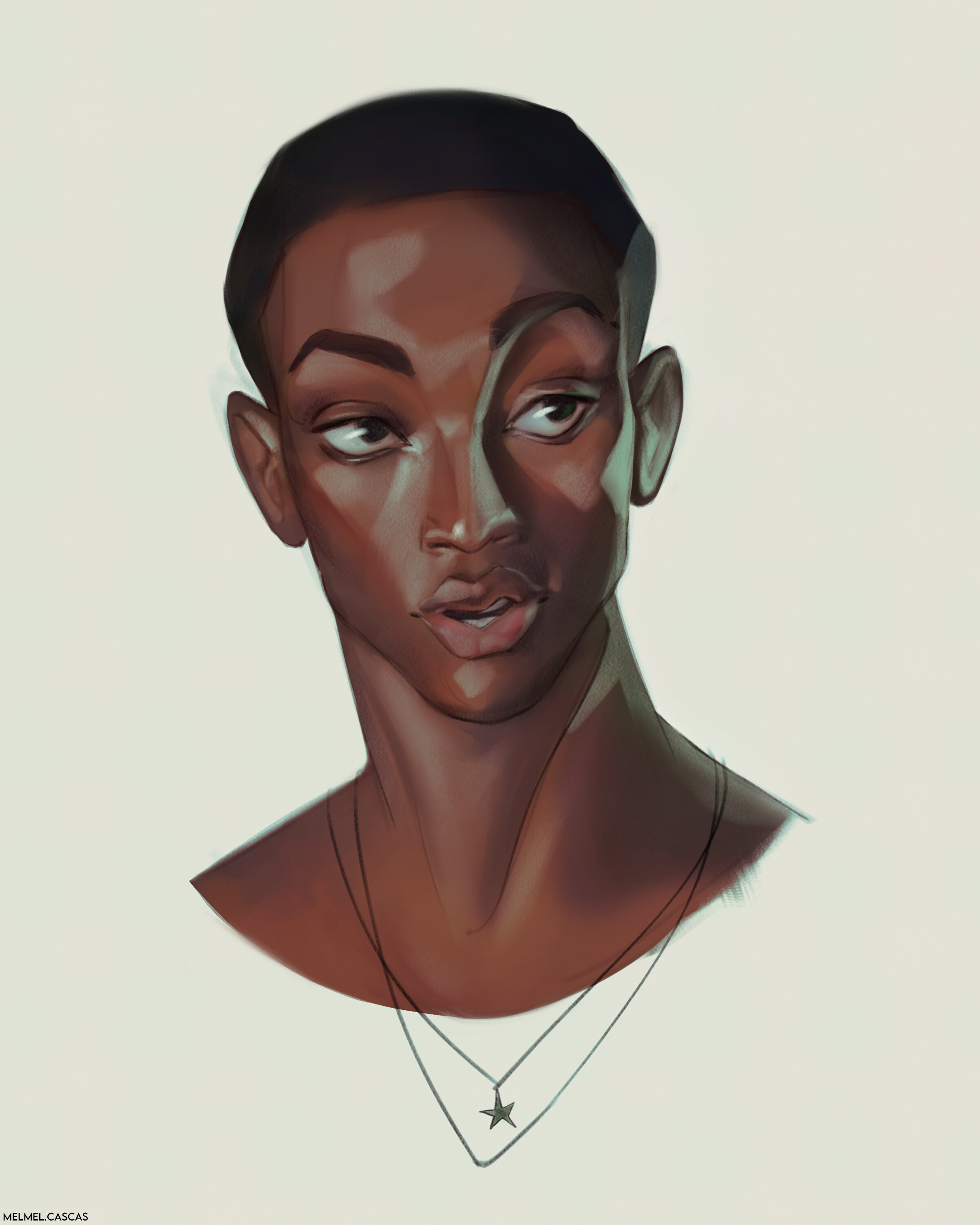 illustration of a black man with a necklace