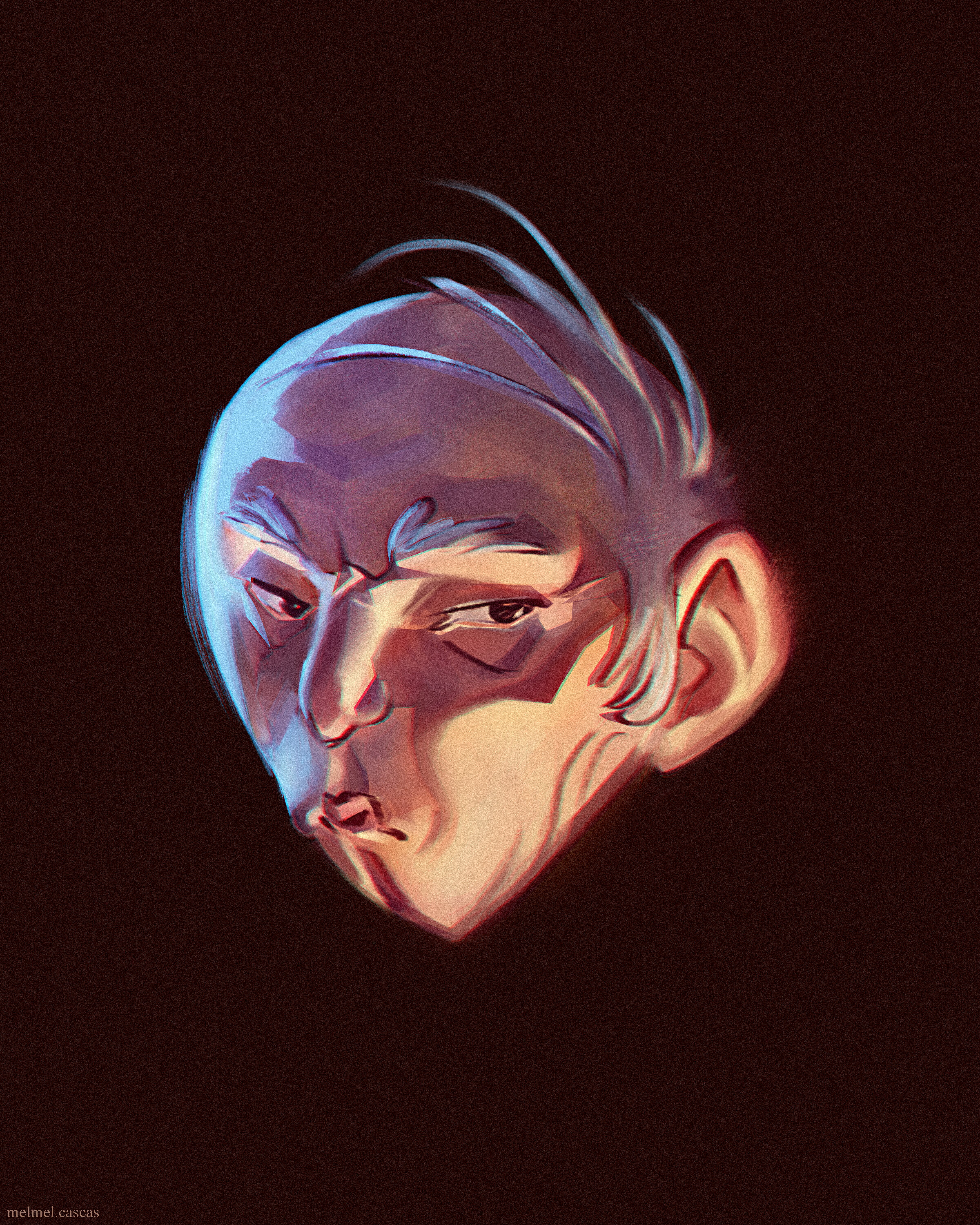 man's head made from a random shape