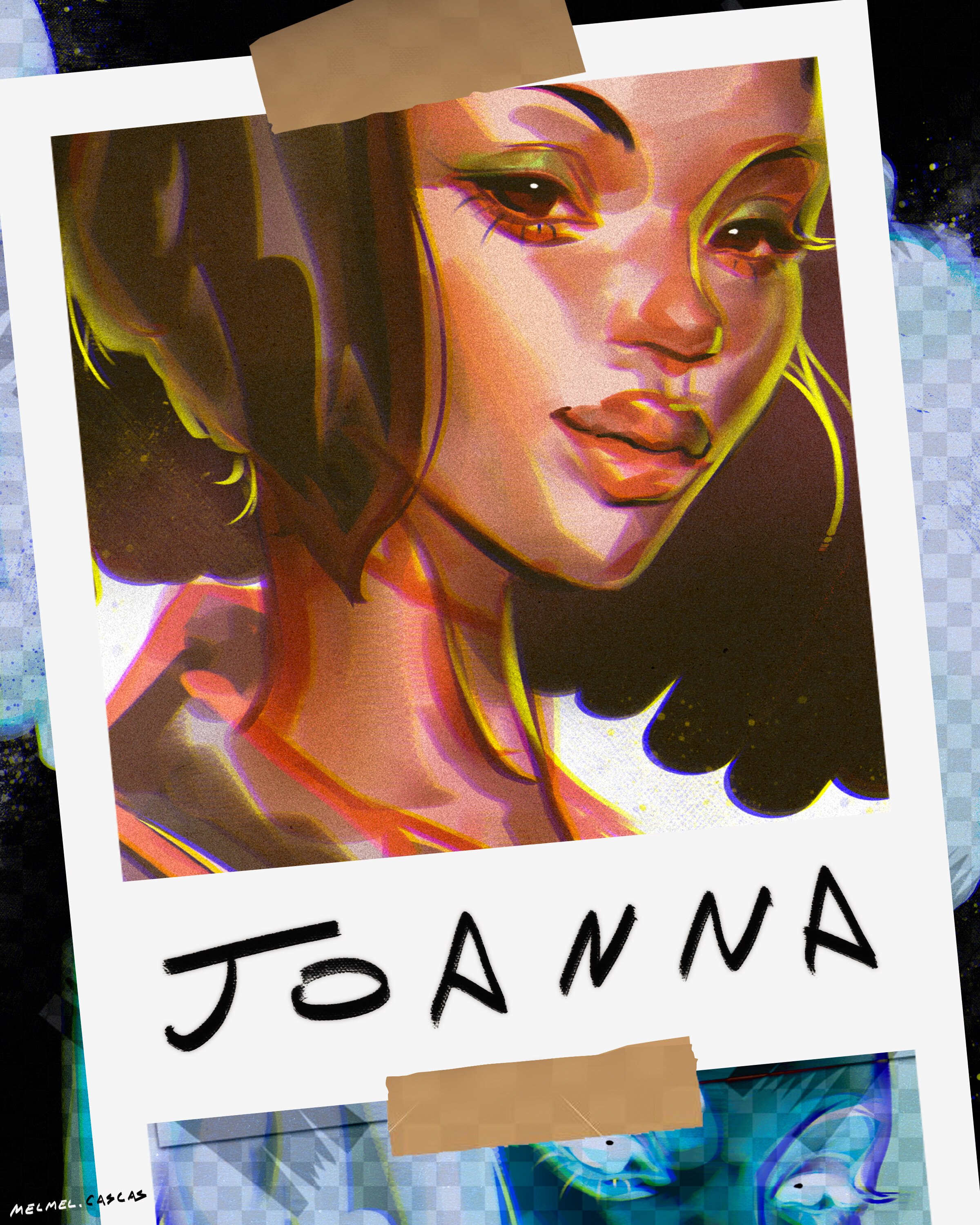 illustration of a girl in a poloroid
