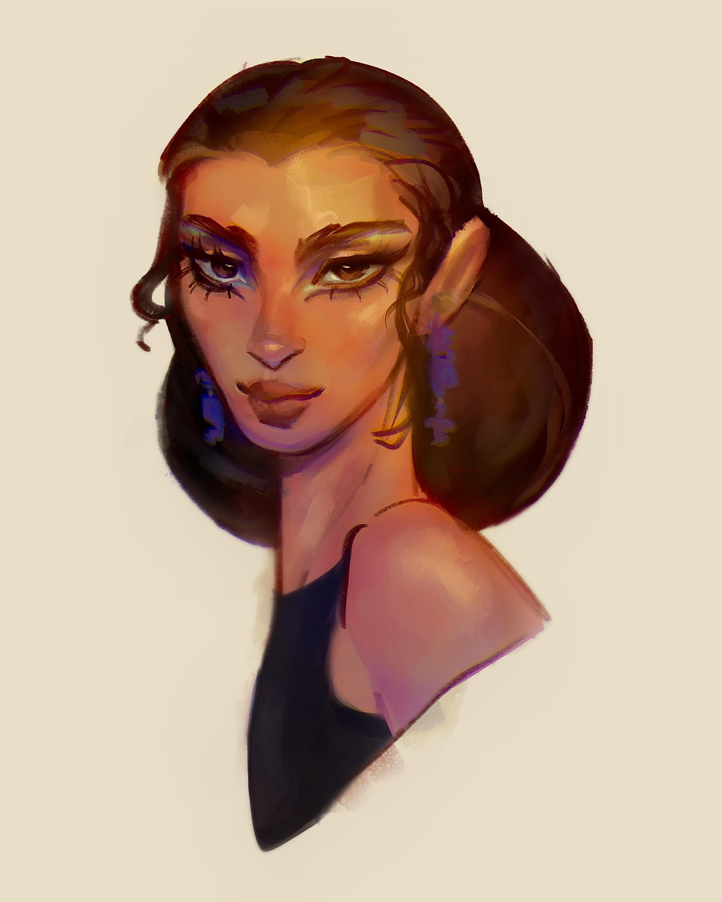 illustration of a woman with brown hair