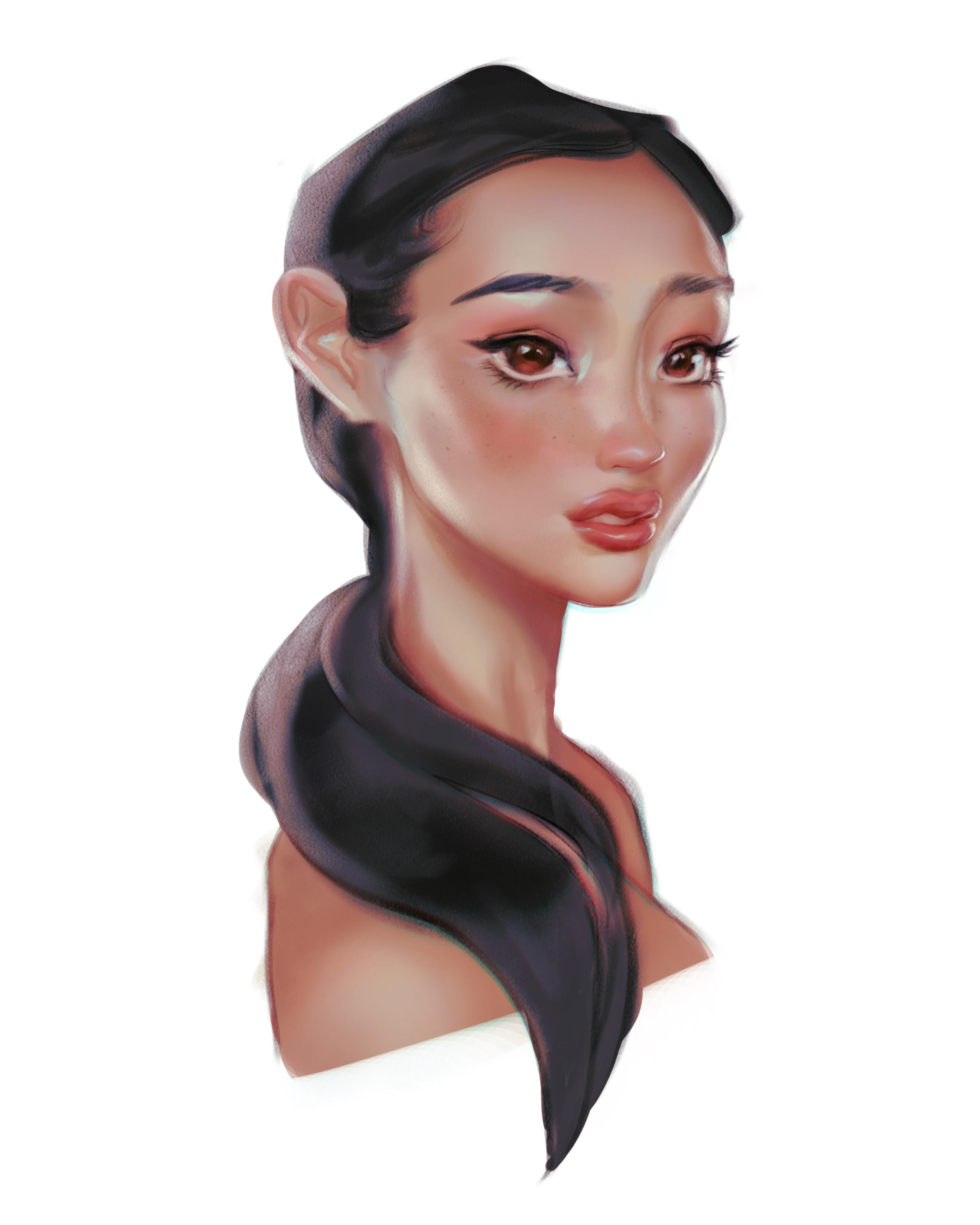 illustration of a woman with a ponytail