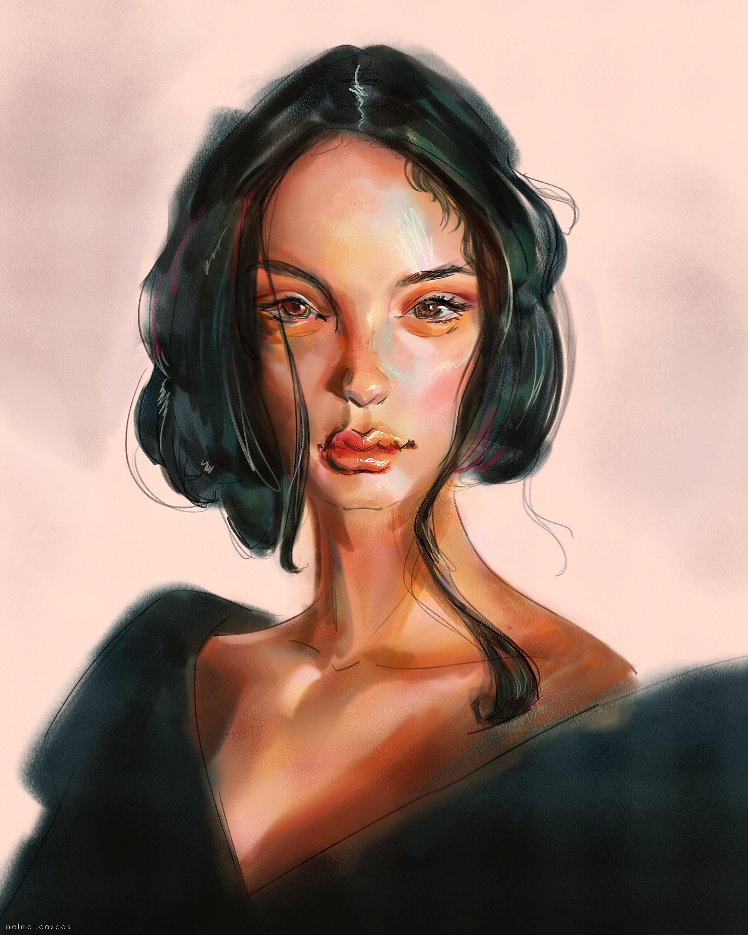 illustration of a woman with black hair