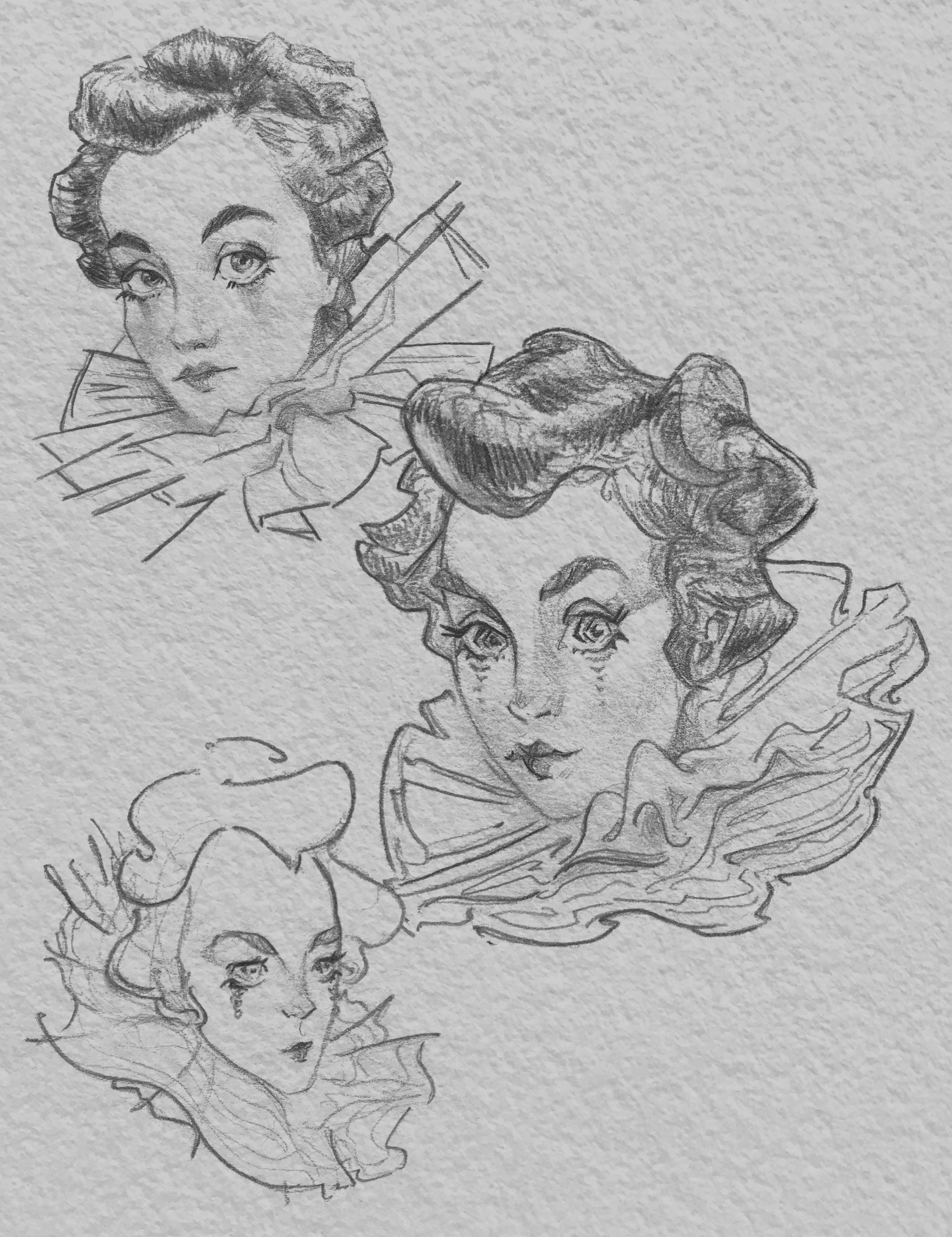 sketch of a woman with short hair